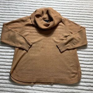 Tahari Tan Cowl Neck Pullover Knit Sweater XL Long Sleeve Women